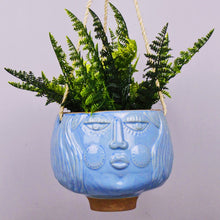  Beth Hang Pot Plant Blue 19cm