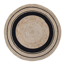  Harrison Rug 120cm Round Black/Natural - Mosshead Trading Co