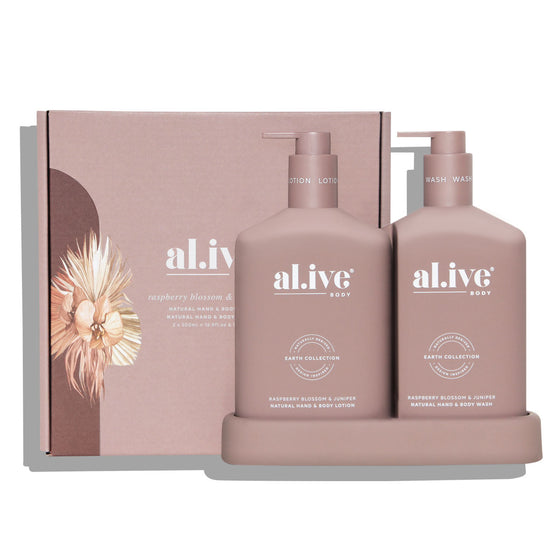 Al.ive Wash & Lotion Duo + Tray - Raspberry Blossom & Juniper