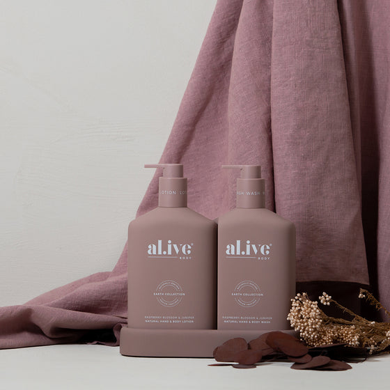 Al.ive Wash & Lotion Duo + Tray - Raspberry Blossom & Juniper