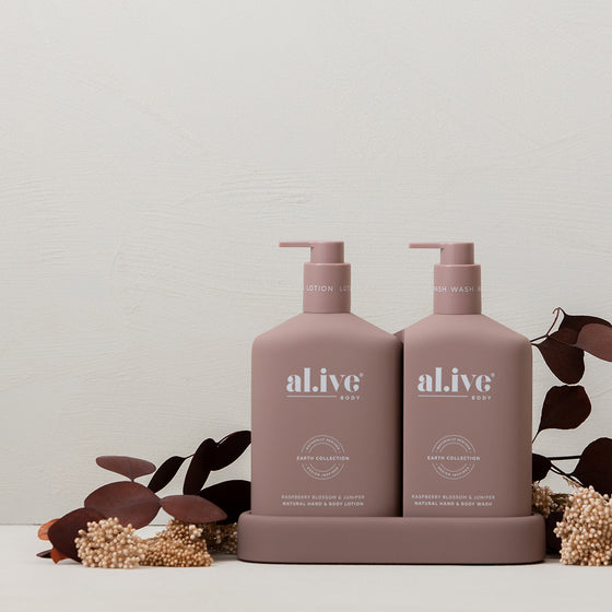 Al.ive Wash & Lotion Duo + Tray - Raspberry Blossom & Juniper