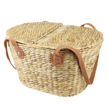  Picnic Basket with Tan Leather Handles