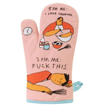  Vintage Inspired Oven Mitt - '5pm Me: I love Cooking 7pm: F*ck this'