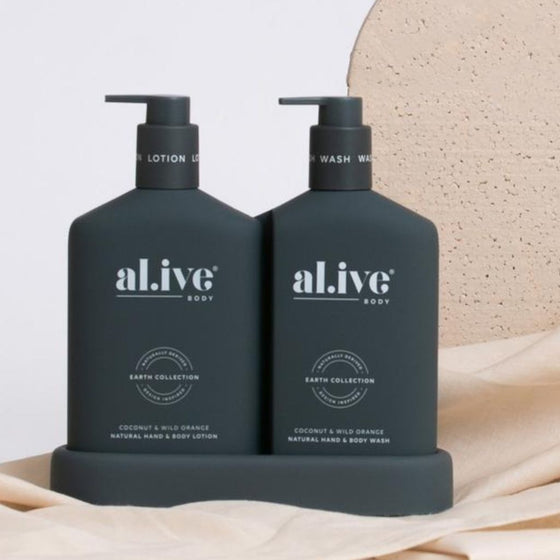 Al.ive Wash & Lotion Duo + Tray - Coconut & Wild Orange