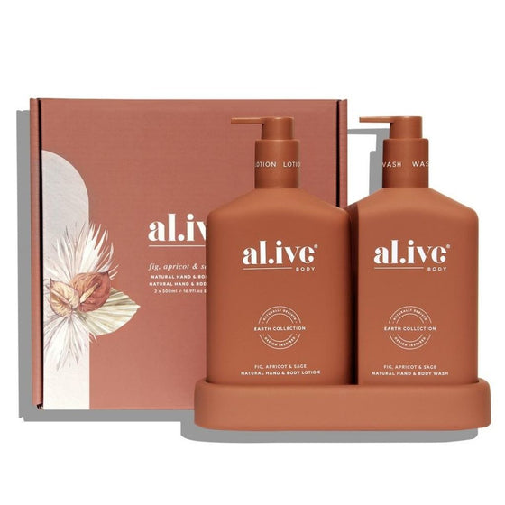 Al.ive Wash & Lotion Duo + Tray - Fig, Apricot & Sage