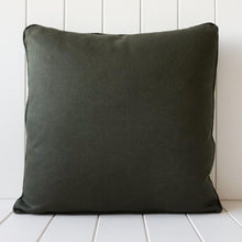  Khaki Green Linen Feather Cushion