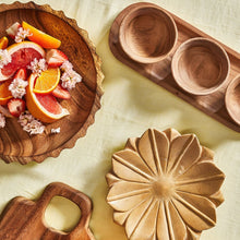  Set of 3 Wooden Bowls & Tray