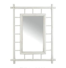  Suva Rattan Mirror - White - Mosshead Trading Co